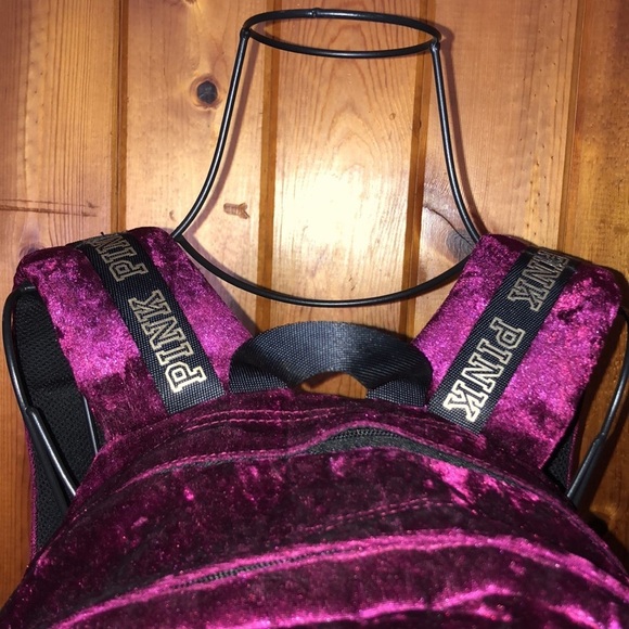 Victoria’s Secret Pink Campus Backpack Ruby Velvet school bag travel bag purple‍ - Picture 7 of 11